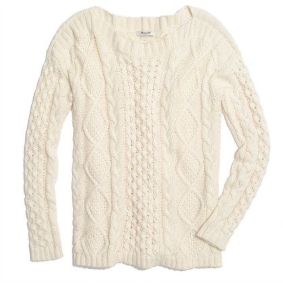 Madewell Sweaters - Madewell White cable Knit Sweater szM